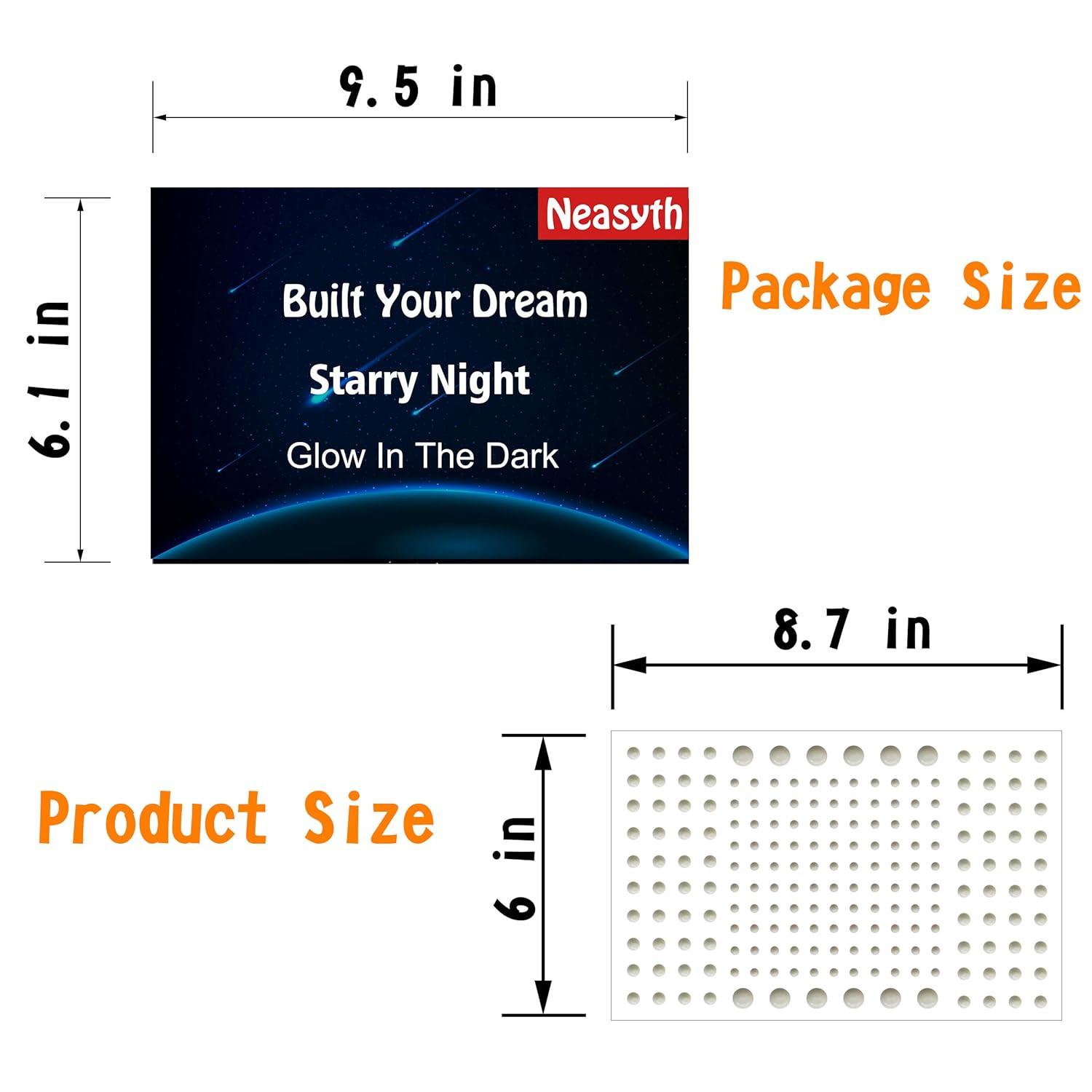 808 PCS Glow in the Dark Stars for Ceiling, Glowing Wall Decals Decor Stickers,