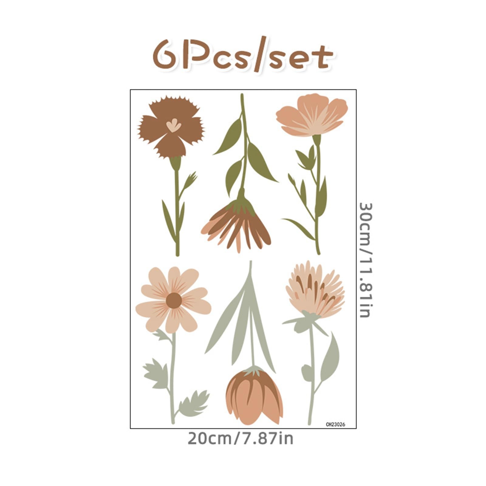 Flower Home Wall Decor Living Room 12 Sheets / 72 pcs Wall Decals Peel and St…