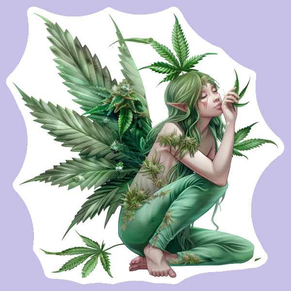 Stoner Gifts Vinyl Decal 420 Weed Fairy Fairycore Sticker Marijuana Whimsical
