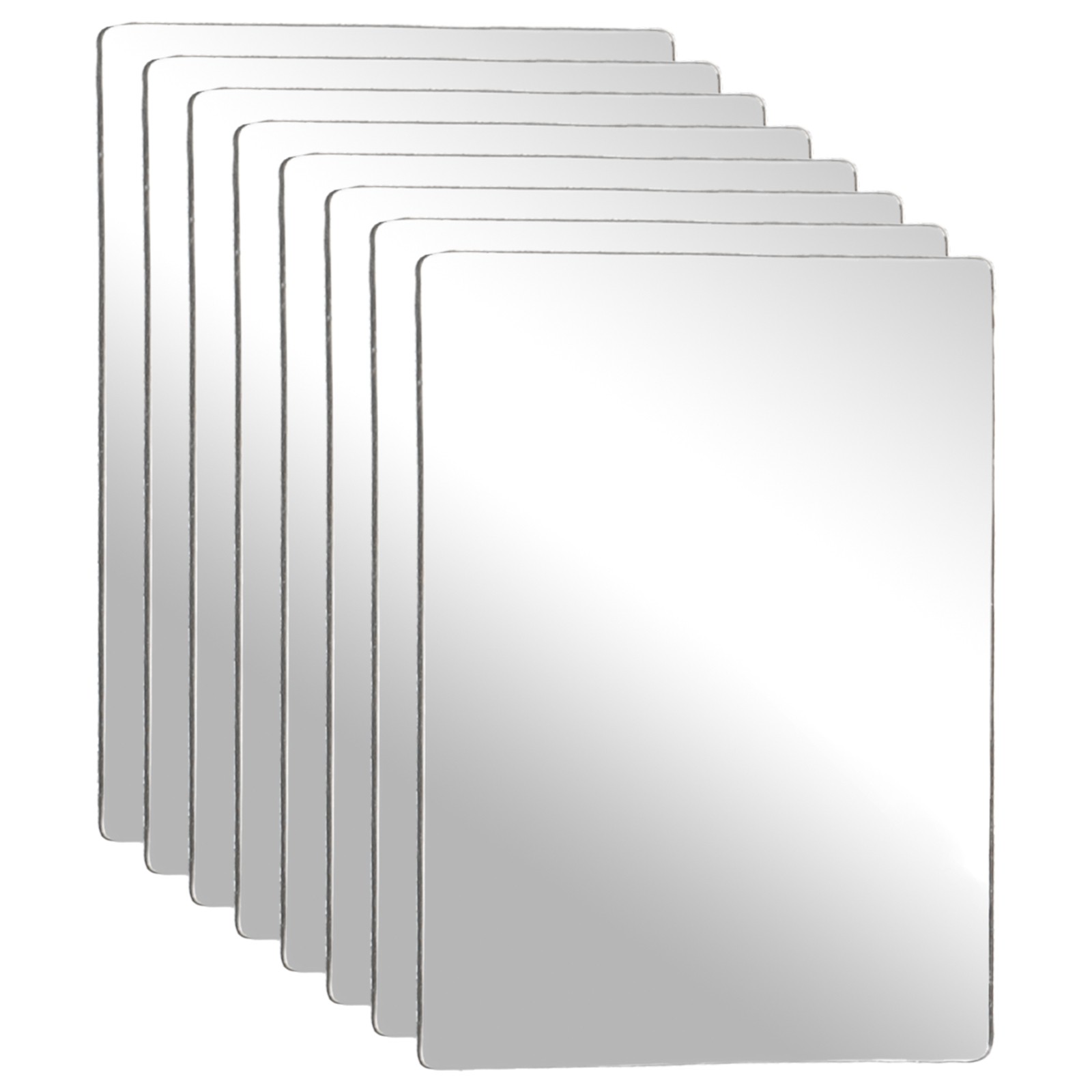 8Pcs Acrylic Mirror Sheet, 3.1×2.4" Rectangle Self Adhesive Mirror