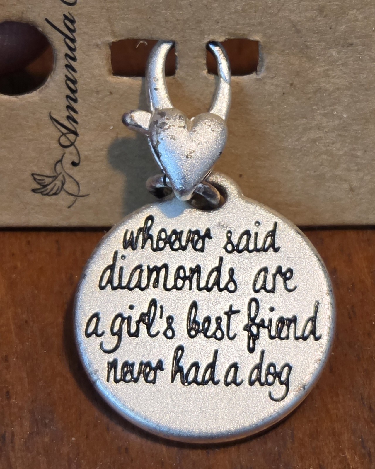 NEW Amanda Blu Charm DIAMOND DOG BEST FRIEND Gold Silver Tone