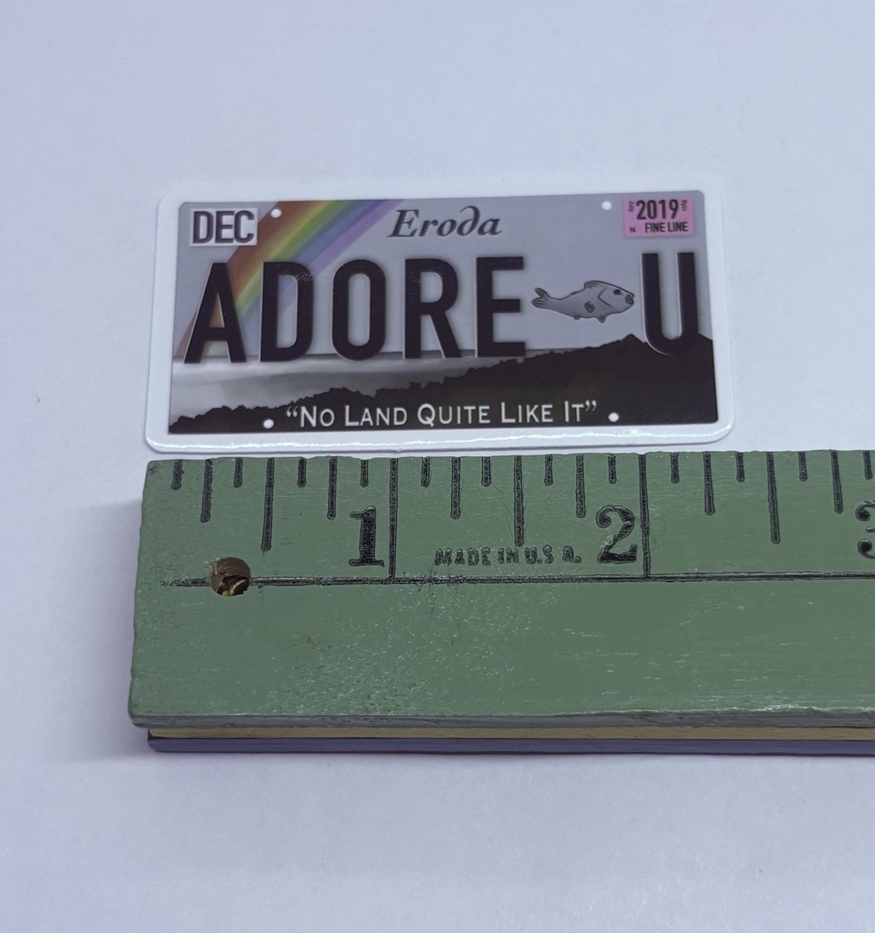 Novelty License Plate Sticker “Adore U” Art Decor Decal Vinyl Souvenir Tc6