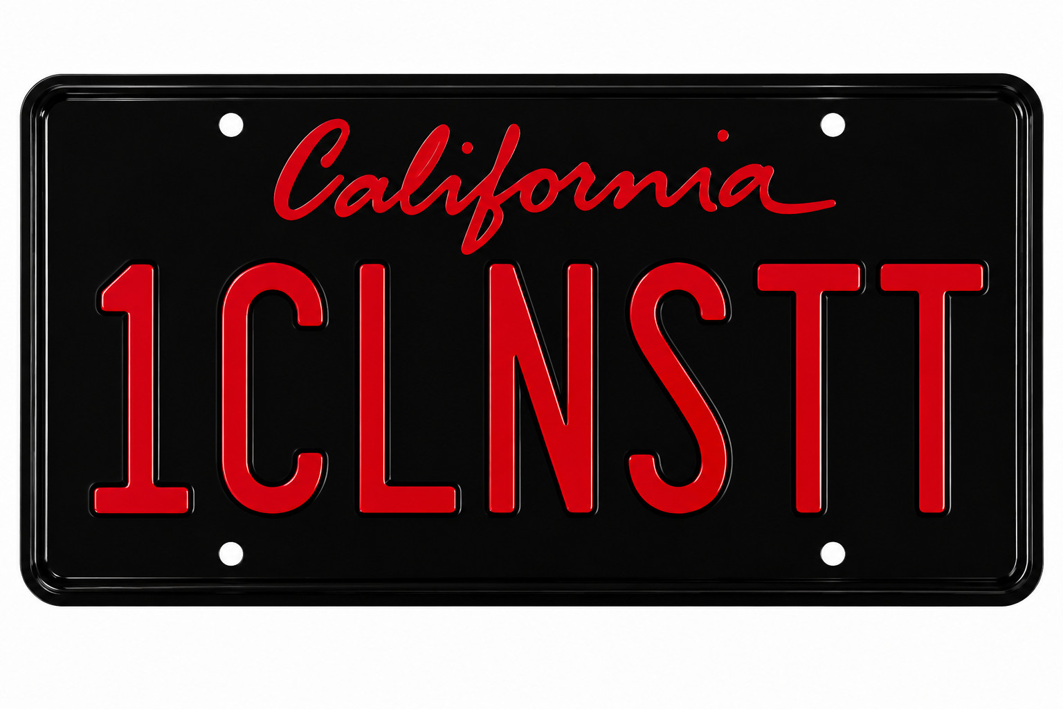 Gloss California Plate Wrap DIY Kit (BLACK & RED ) KIT 2 PLATES (CURSIVE )