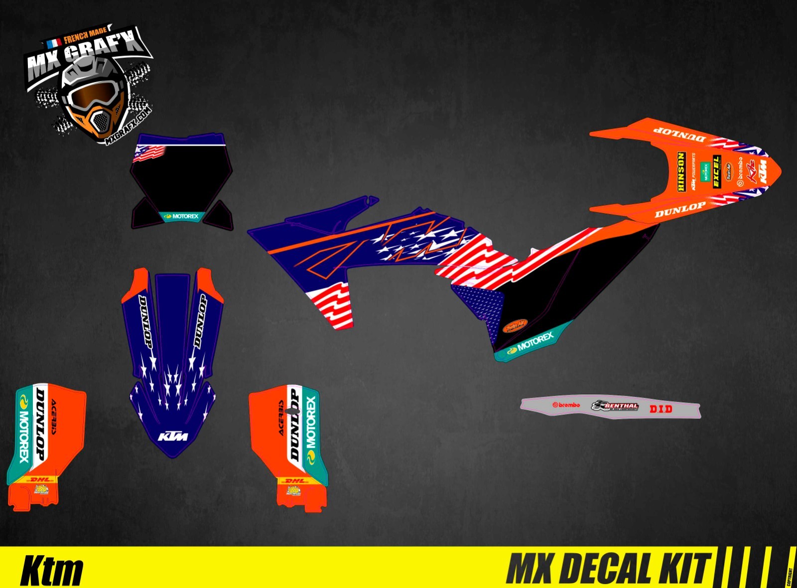 MX Decal Kit For KTM SX / SX-F – Team USA 24
