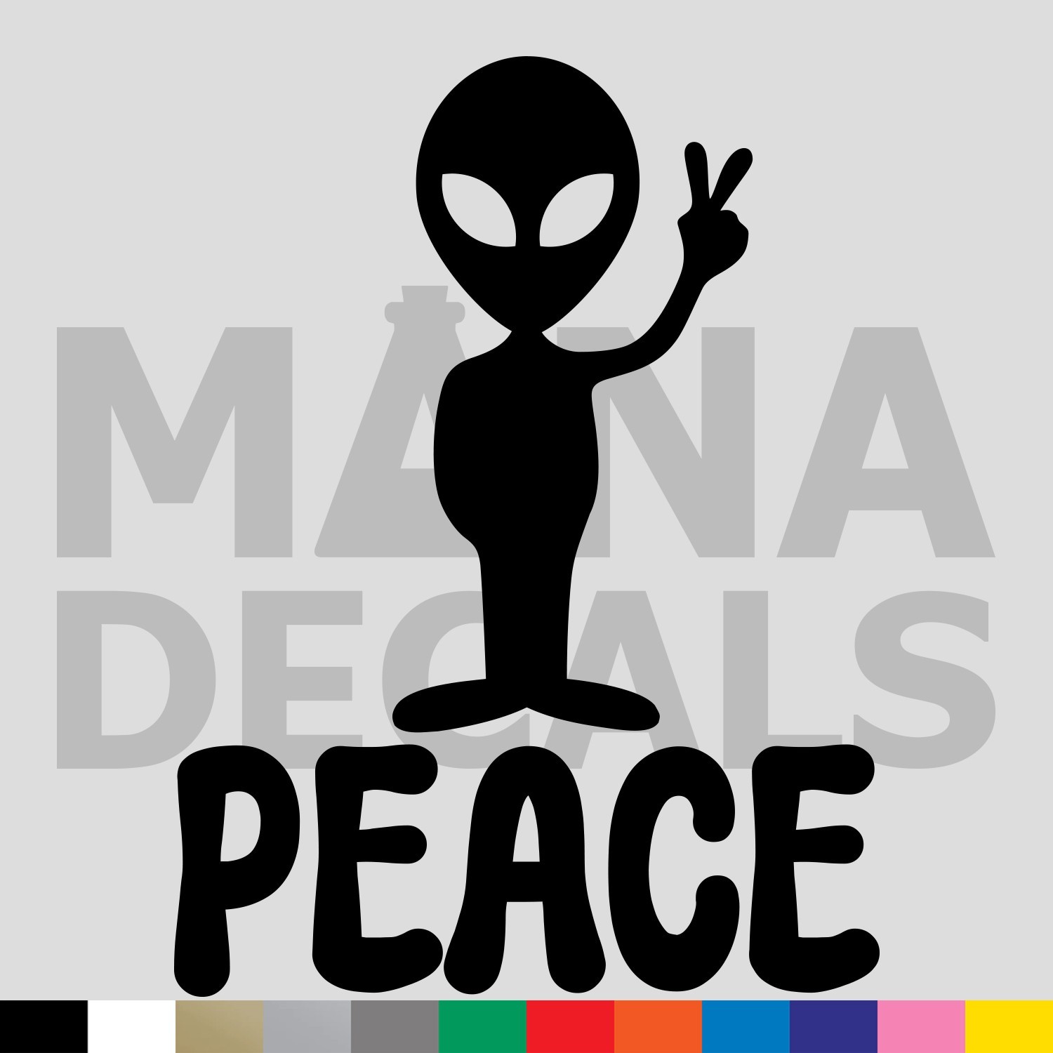 Alien PEACE Vinyl Die Cut Decal Sticker – UFO ET Outer Space Extraterrestrial