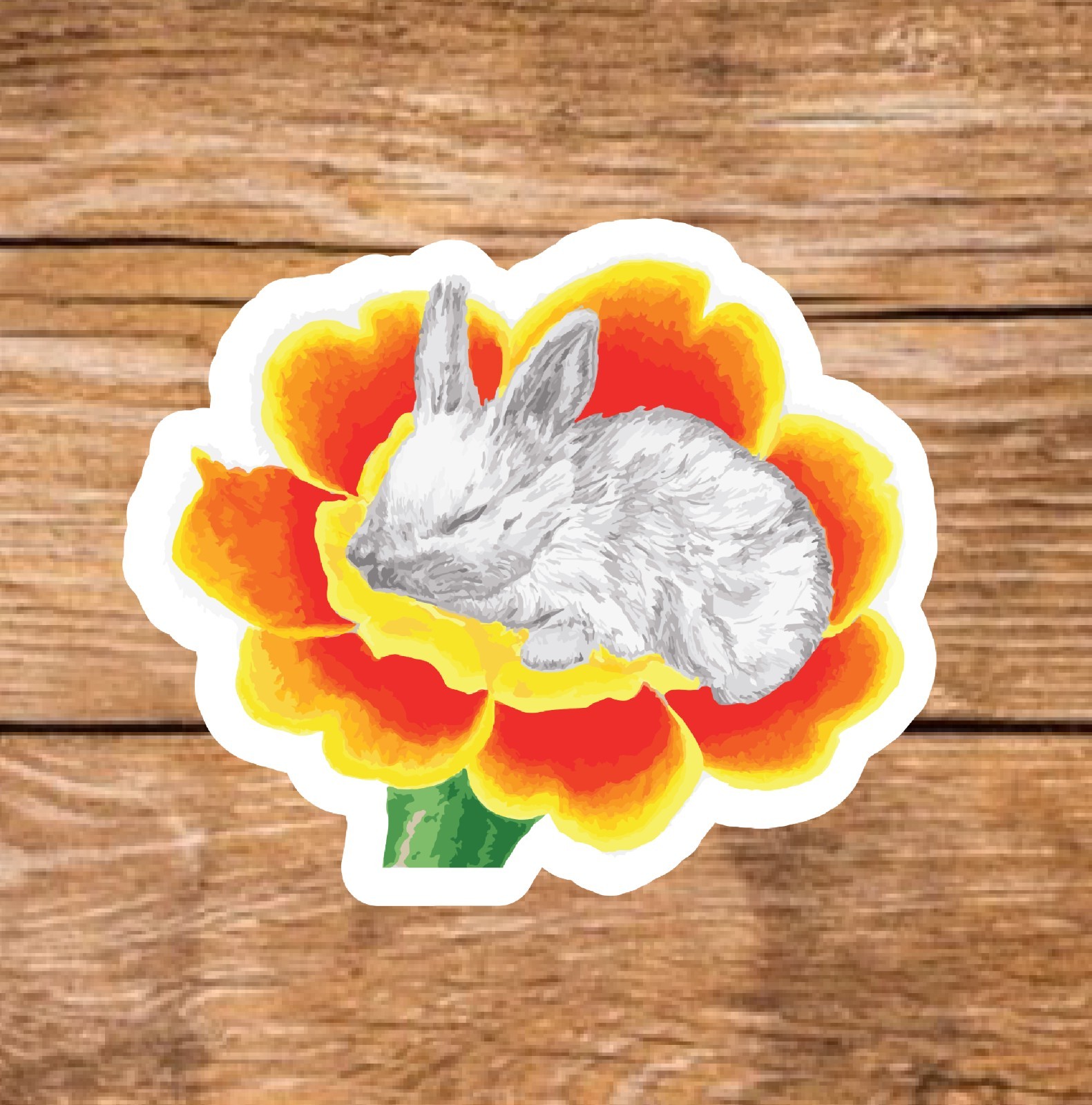 Flower – 2 Pages (18 Sticker Set) 2in, Waterproof, Glossy Finish Vinyl.