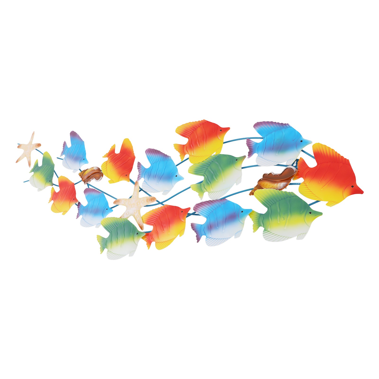 Metal Marine Fish Group Wall Decoration,ocean Decor Art F/ Living Room/bedroom