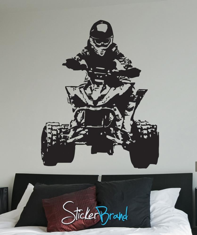 Racing Quad Bike Wall Decal. 4 Wheeler. Xtreme Sports. #JH241