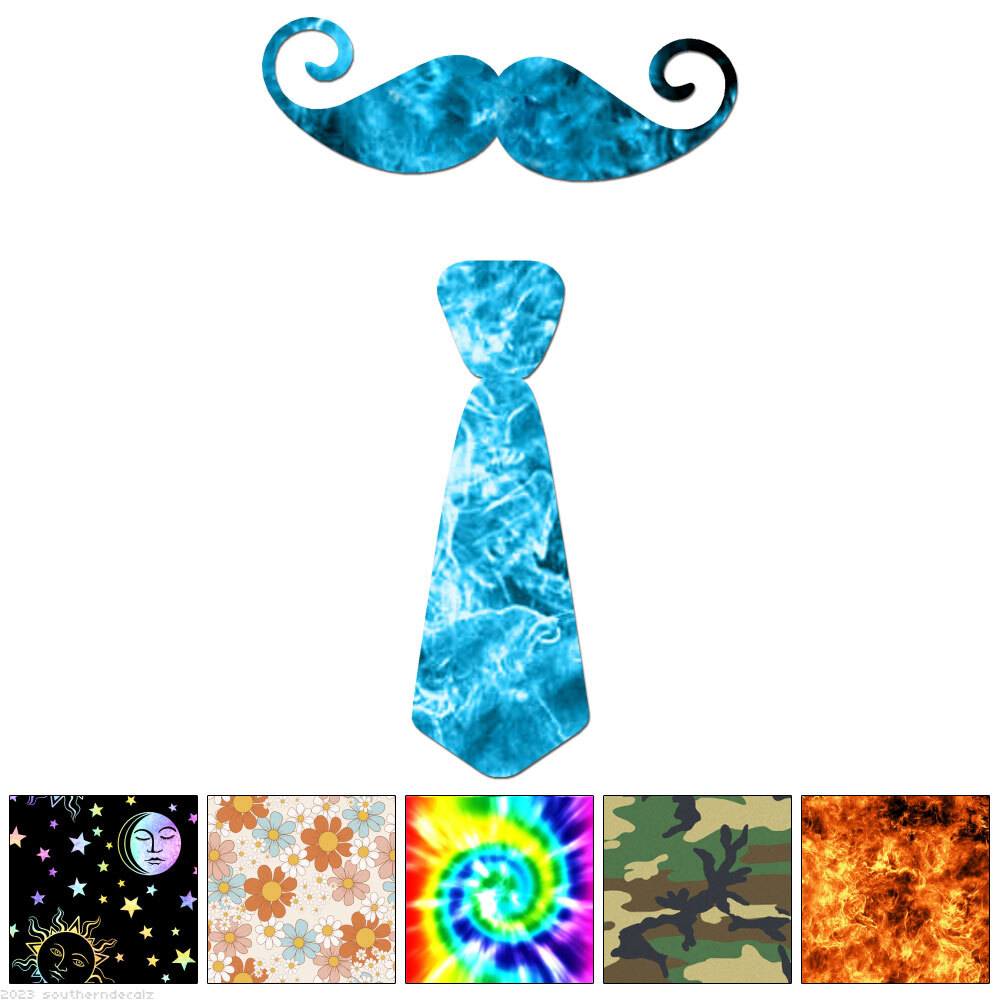 Mustache Tie – Decal Sticker – Multiple Patterns & Sizes – ebn6320