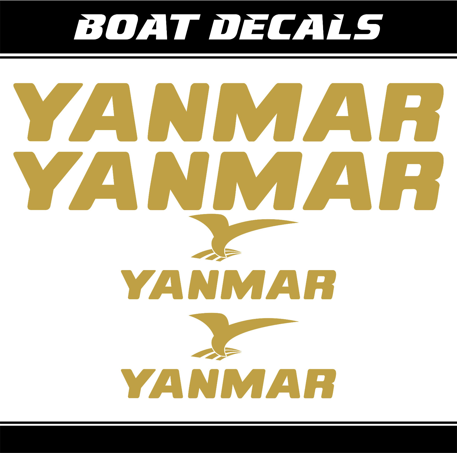 Yanmar decals 32" Motorboat engine mini Bagger sticker set boat ORACAL vinyl