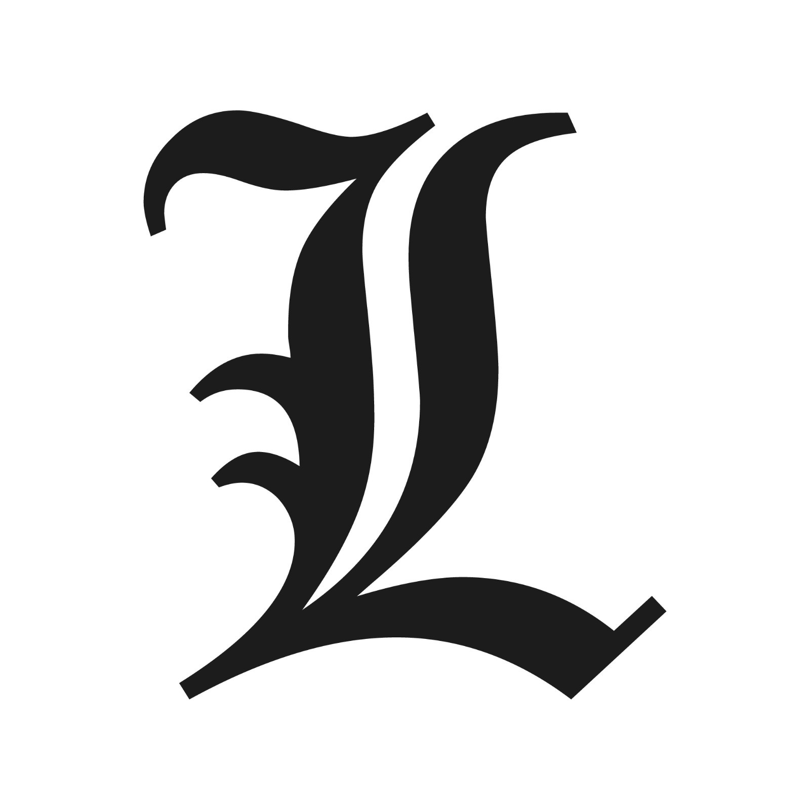 Old English L Letter Initial Vinyl Sticker Decal Monogram Diploma