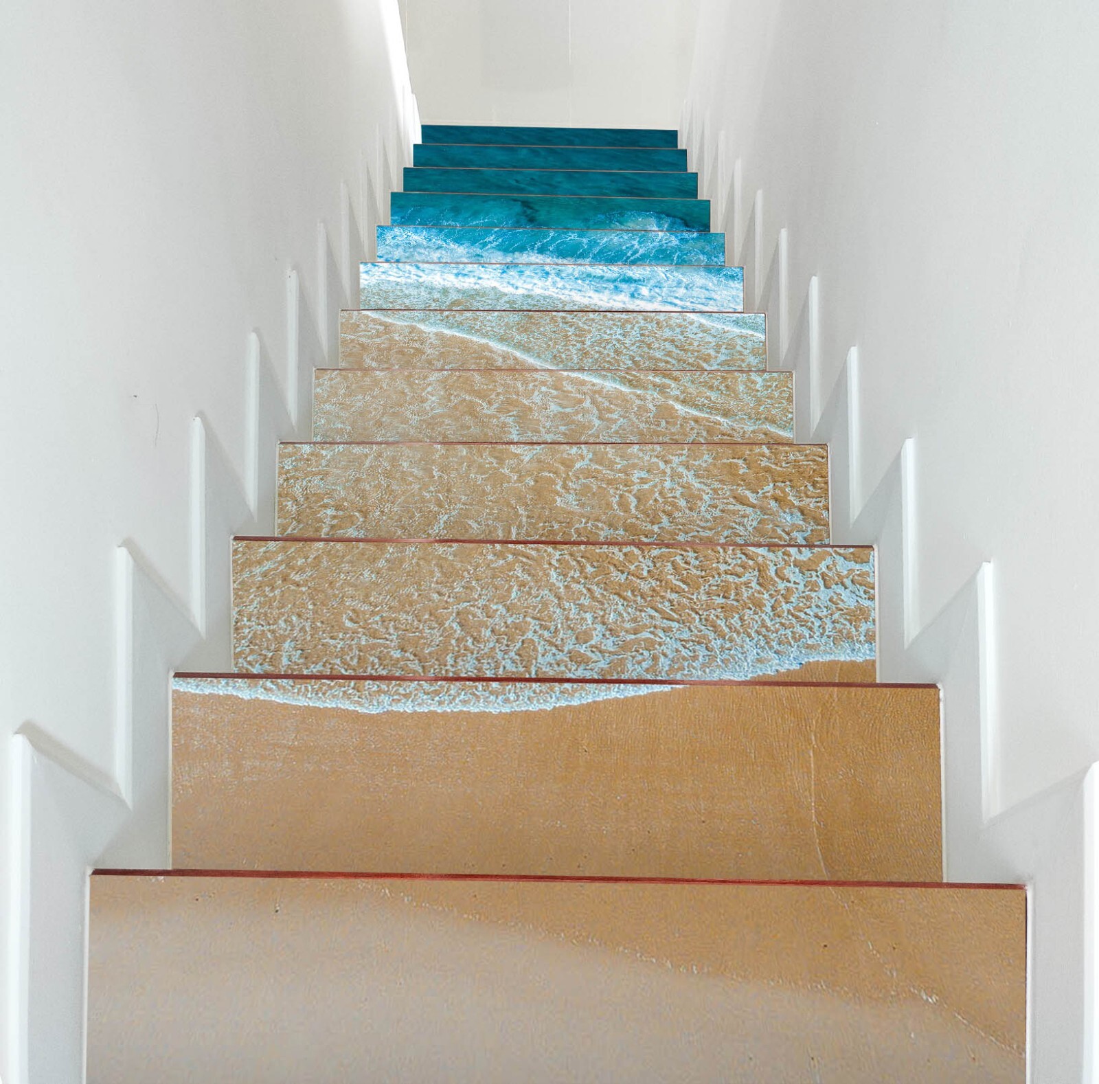3D Simple Beach W187 Stairs Risers Decoration Photo Mural Vinyl Wallpaper Vera