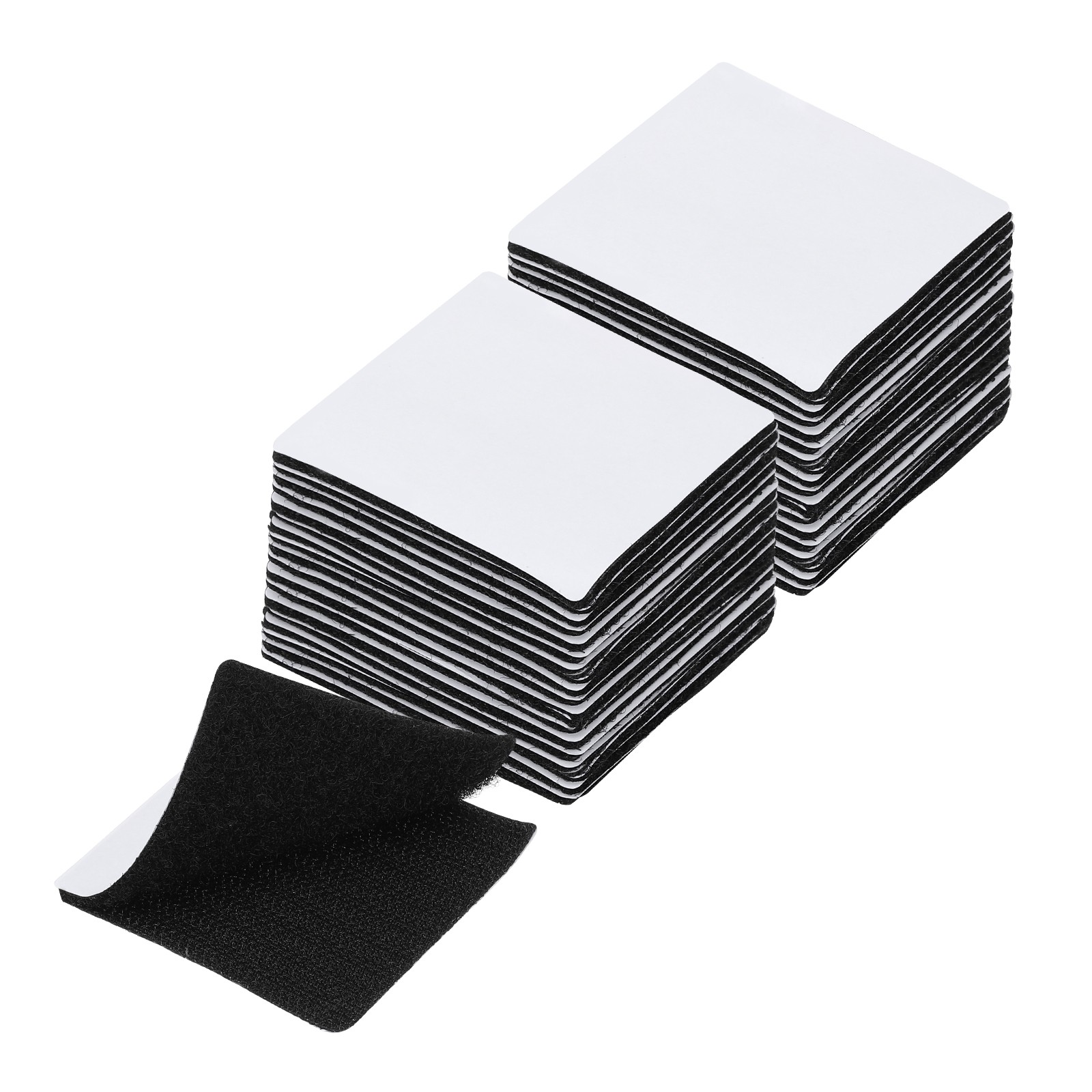 2×2 Inches Hook and Loop Dots 16 Sets Square Self Adhesive Tape Black