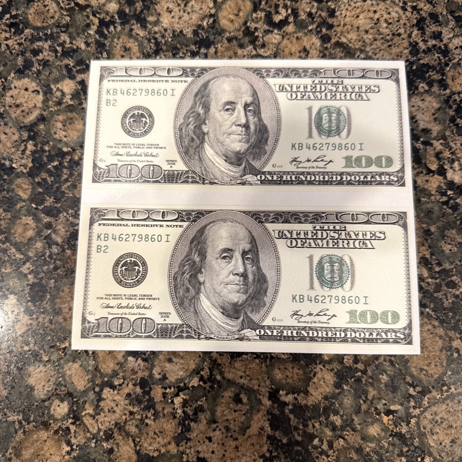 2 Pack 100 Dollar Bill Cash Money 4" Vinyl Sticker