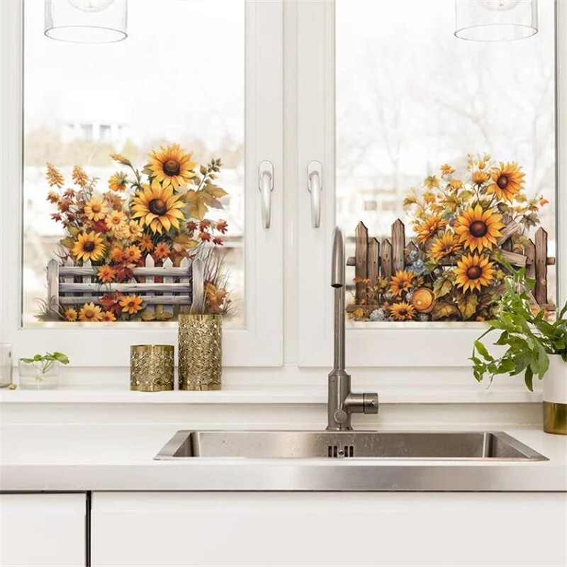 Wall Sticker Flower Decal Garden Plant Art Removable Bedroom Kitchen Home Decor