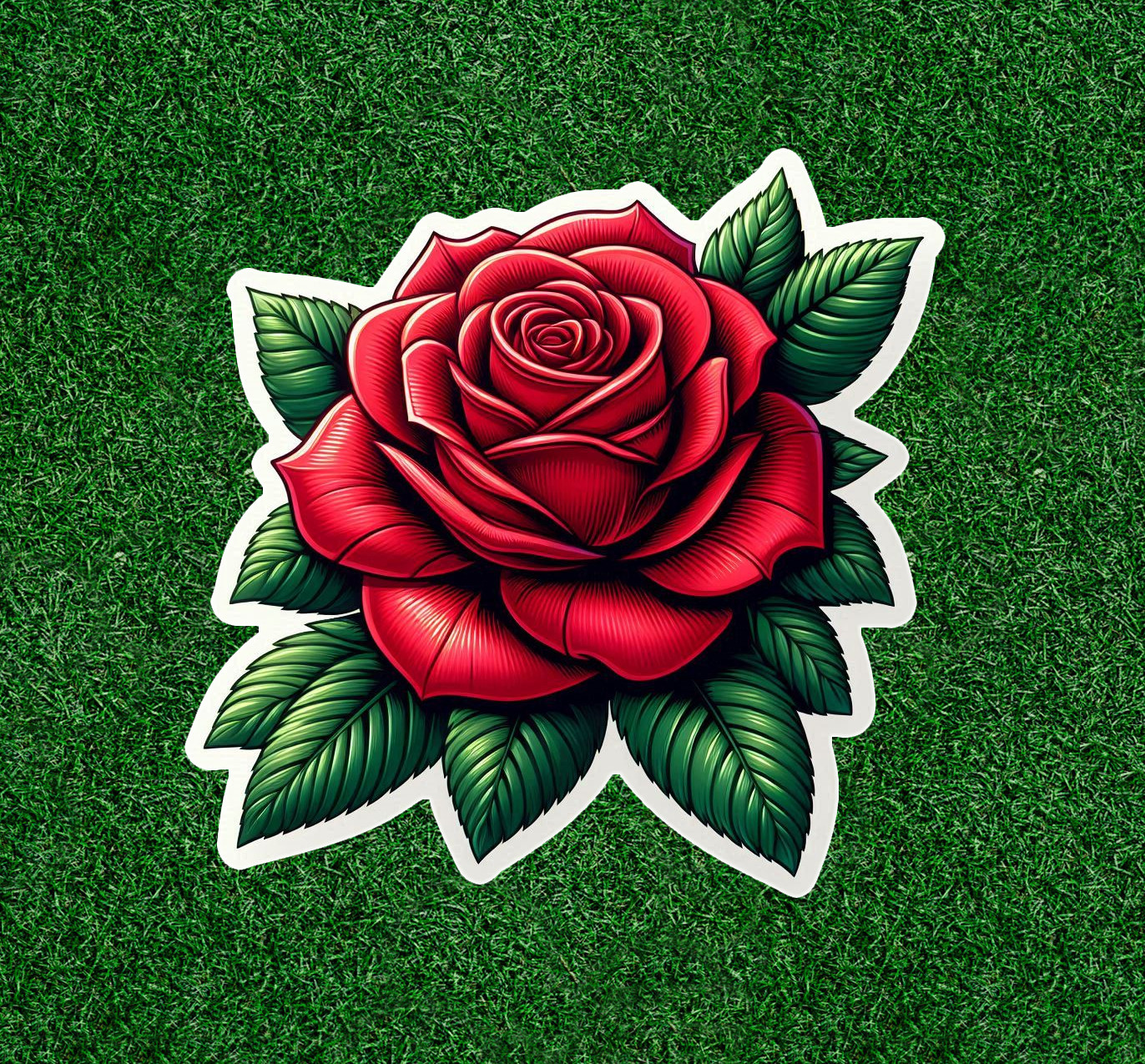 Beautiful red rose 100% waterproof vinyl sticker decal – many sizes available