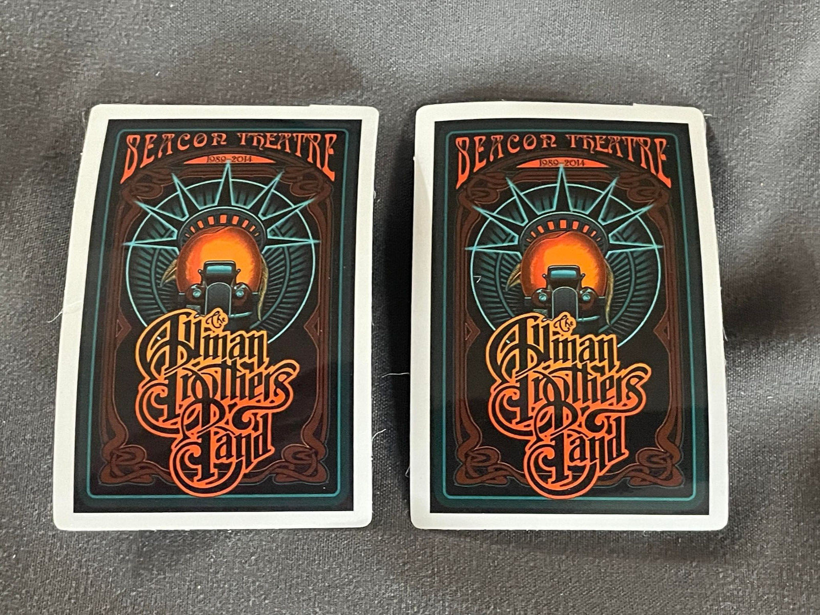 Lot (2) THE ALLMAN BROTHERS BAND 1 5/8" x 2 1/2" Band STICKERS Fast! FREE SHIP!