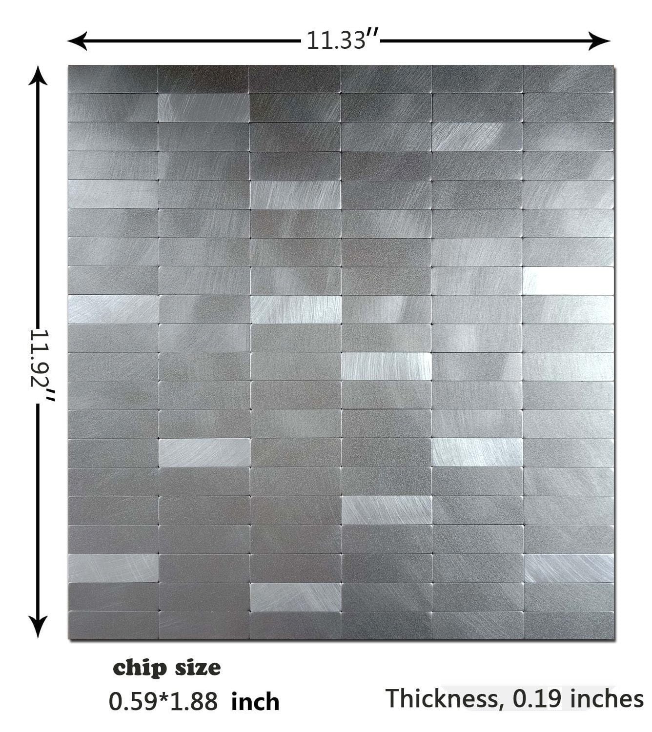 Peel and Stick Tile Backsplash Self- Adhesive Wall Tiles Aluminum Mosaic Stic…