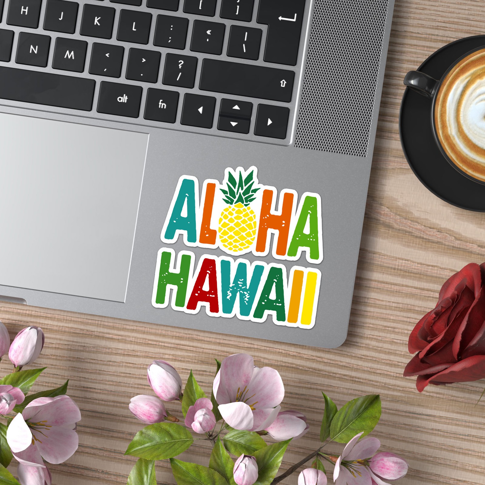 Aloha Hawaii Pineapple – Vinyl Decal Sticker – Car Window Laptop – ebn12075