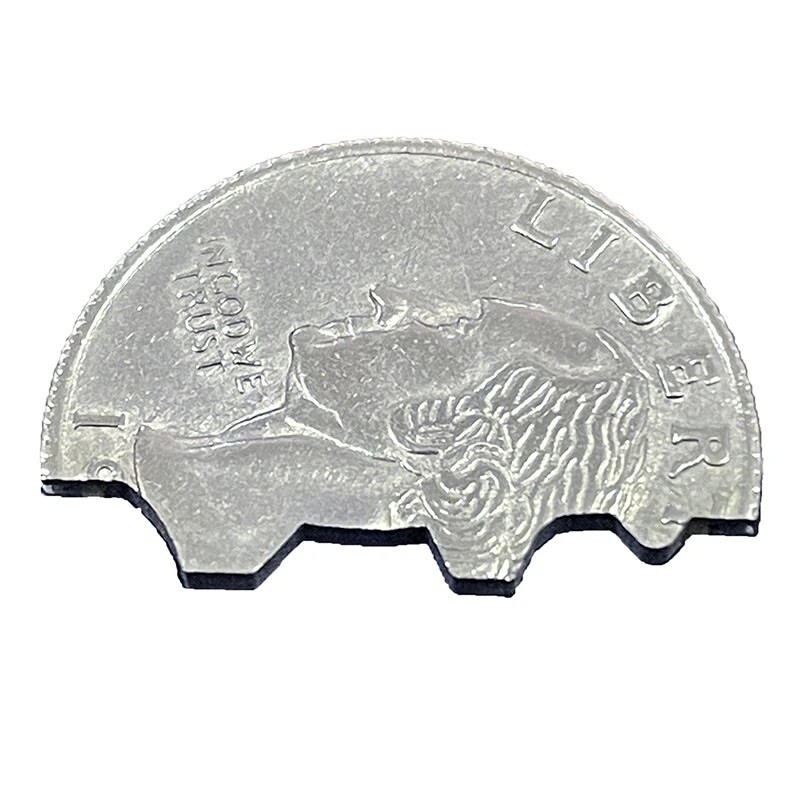 Folding Coin Bite Out Quarter Coin Bite Magic Trick – Novelty Free Shipping!
