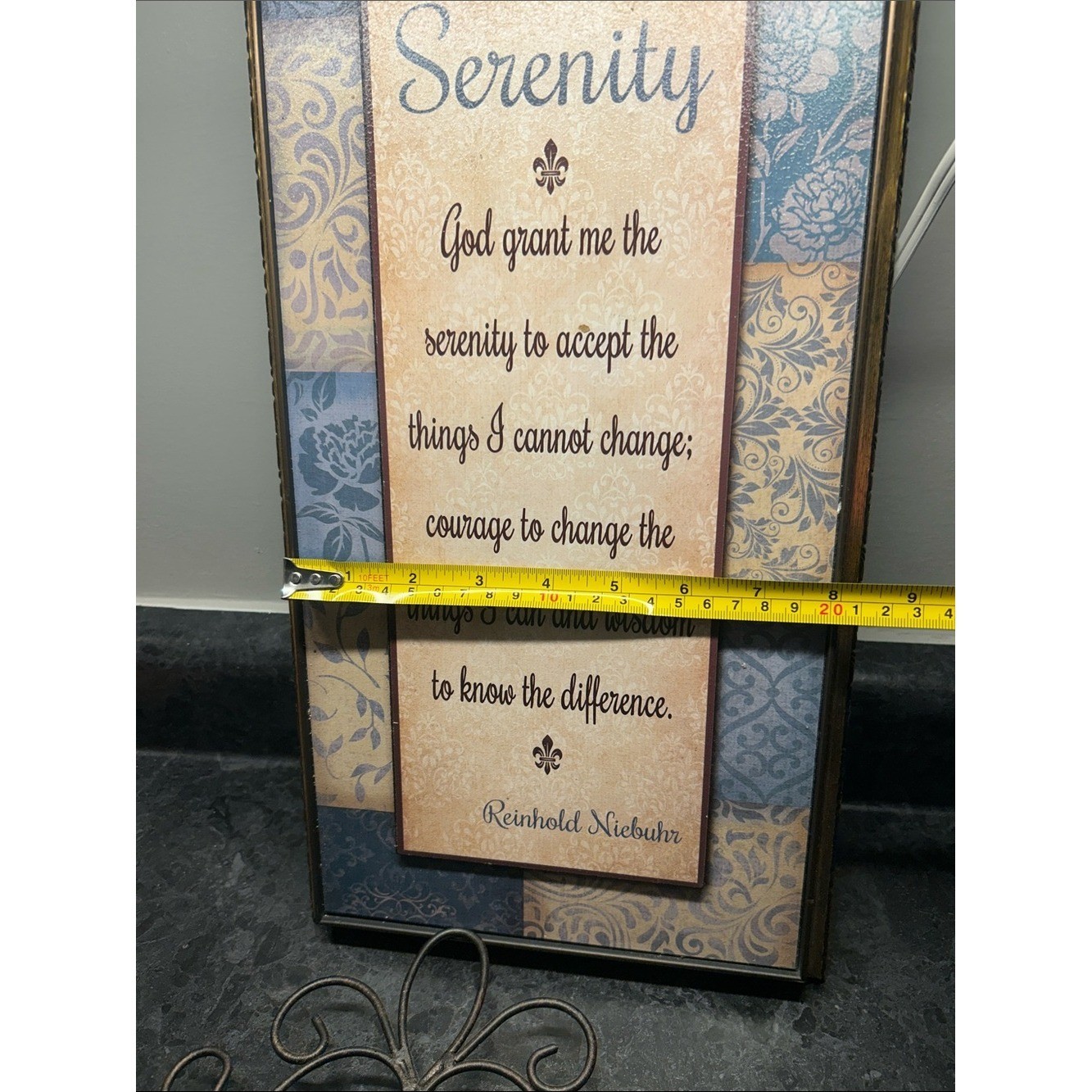 Serenity Wall Art Plaque in Blue and Cream – Inspirational Quote
