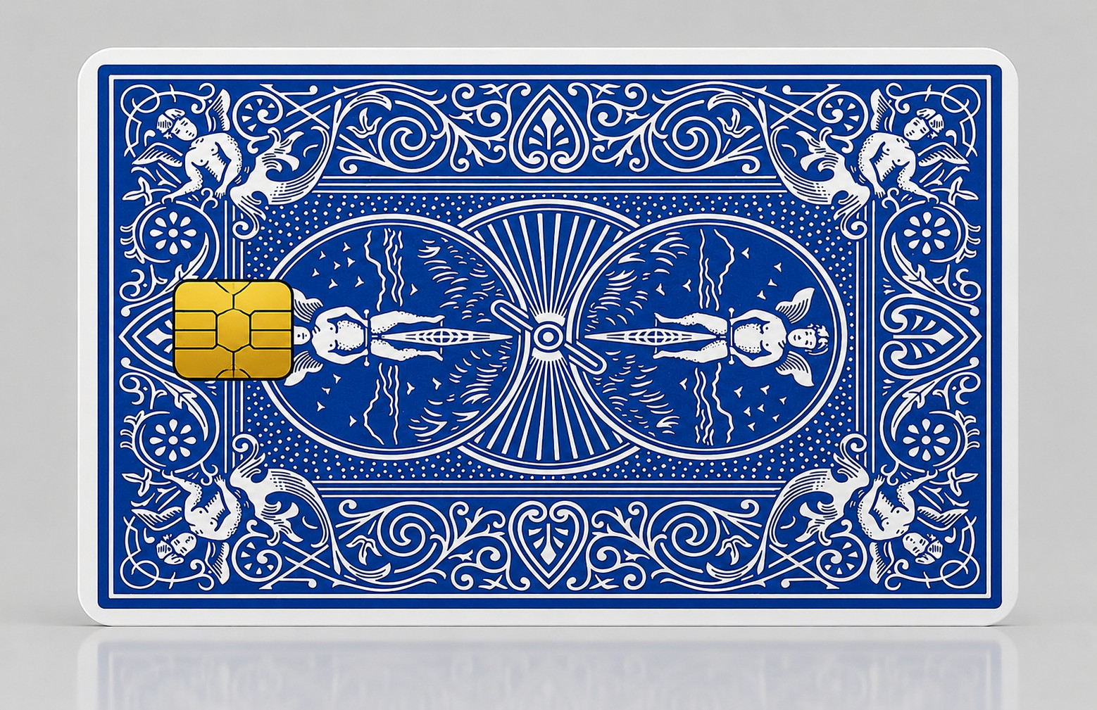 Vintage Blue Bicycle Playing Card Debit Card Credit Card Skin Vinyl Sticker