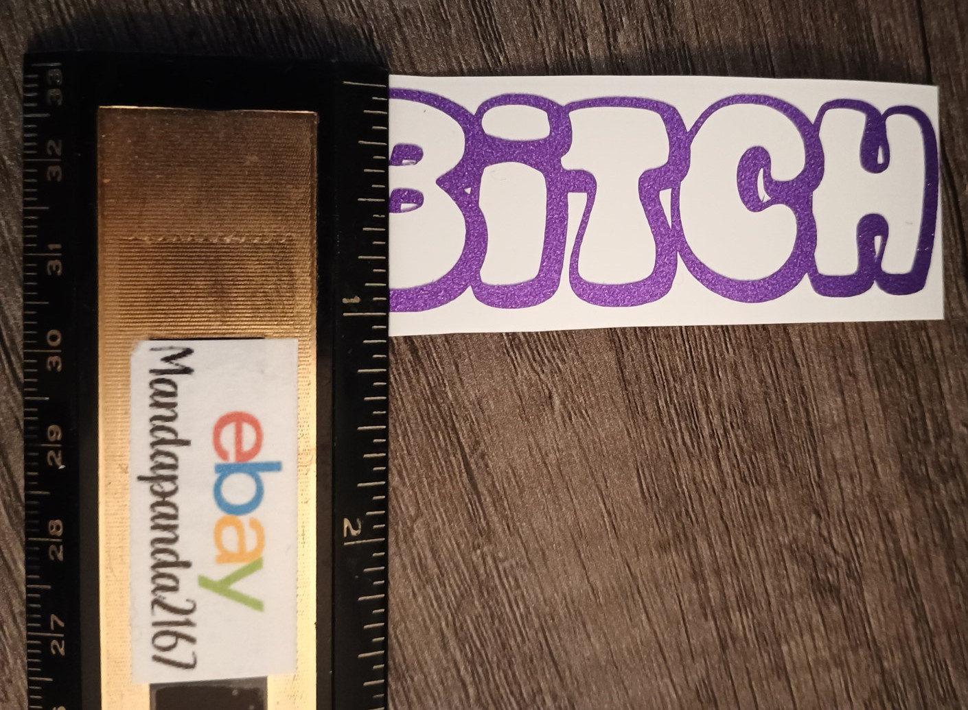 3" x 1" Purple Bitch Decal – Shimmer Permanent Vinyl – Sparkly – Glittery – Cute