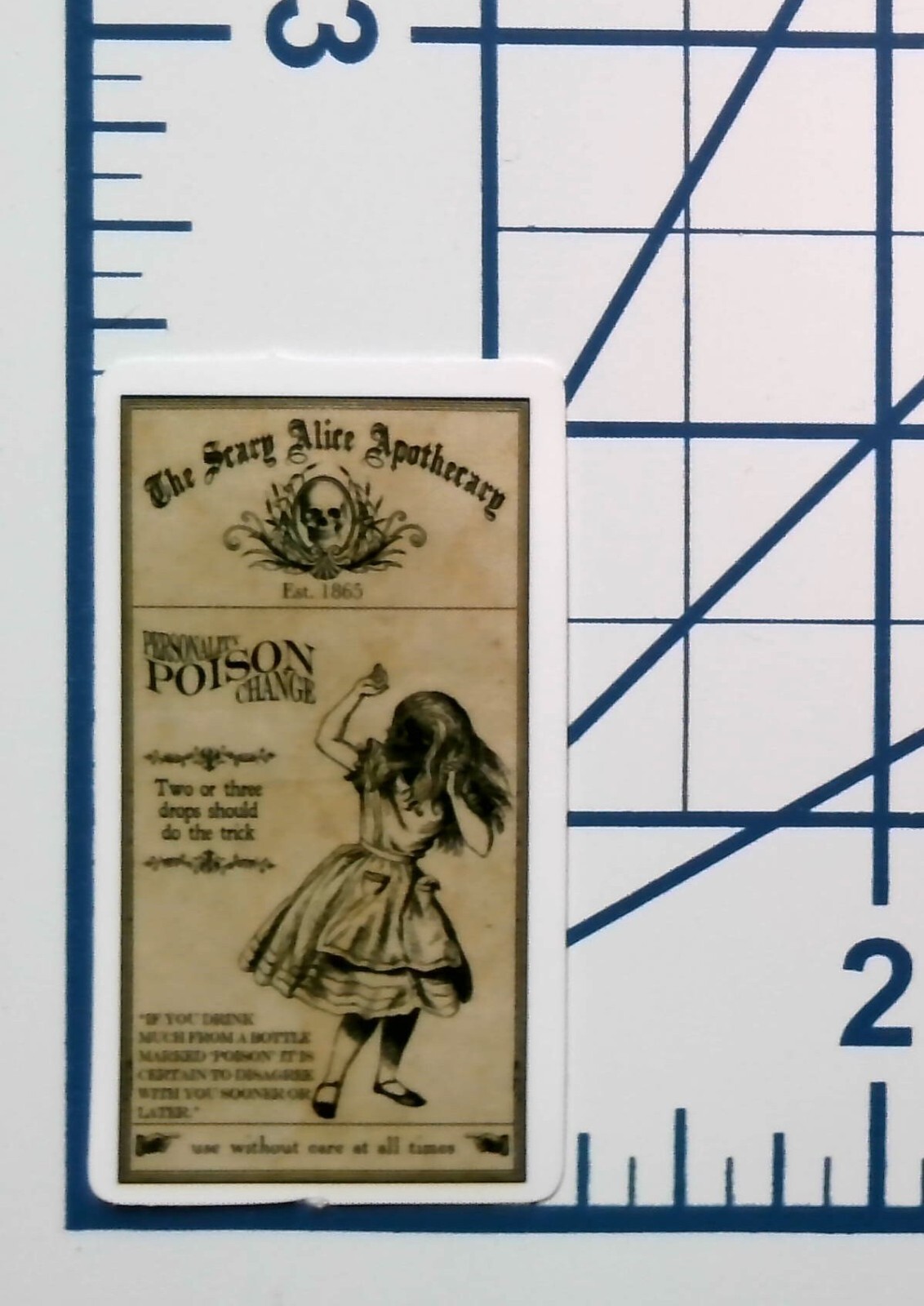 Alice in Wonderland Poison Label Scary Gothic Die Cut Vinyl Sticker Journaling