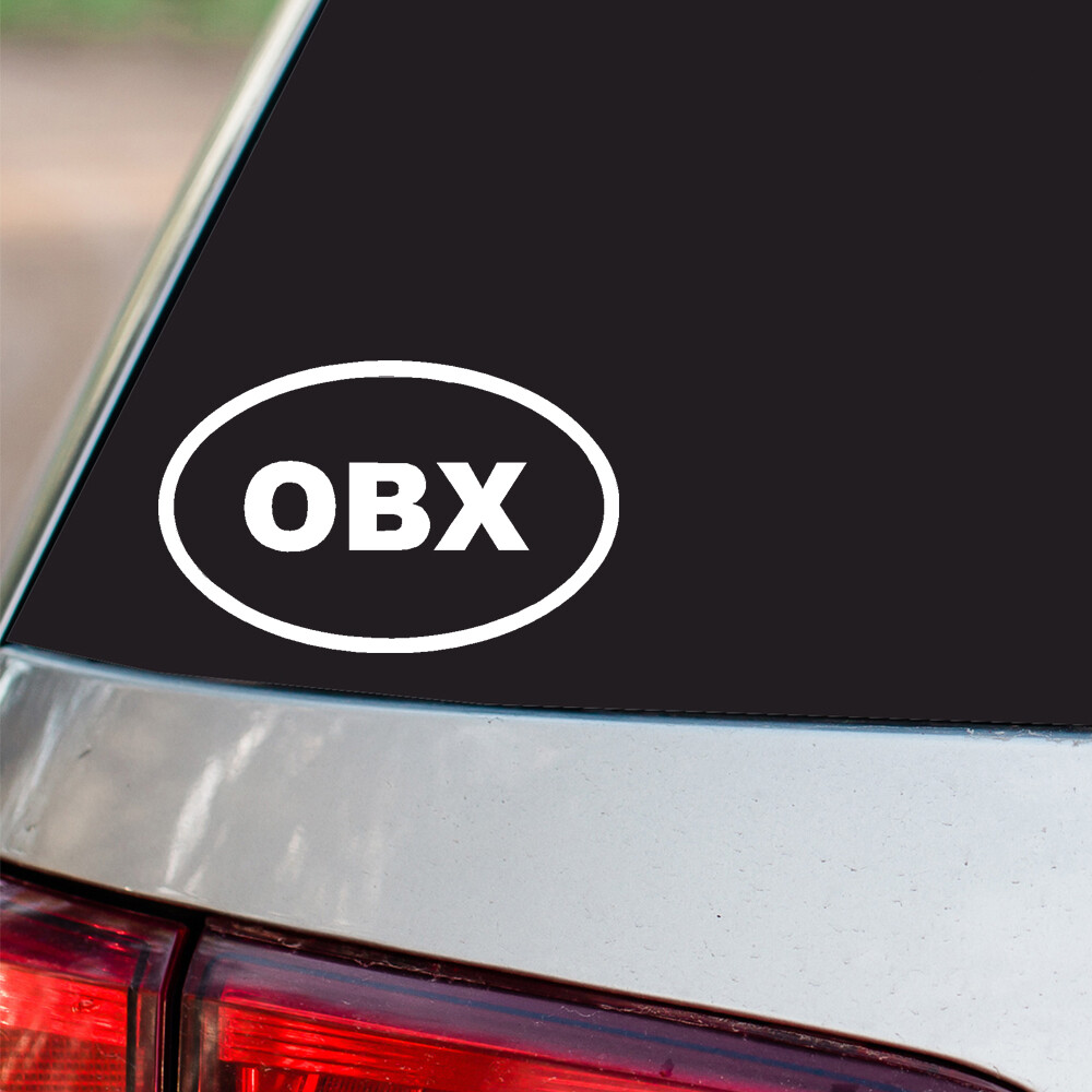 OBX Sticker oval euro chrome & regular vinyl color choices