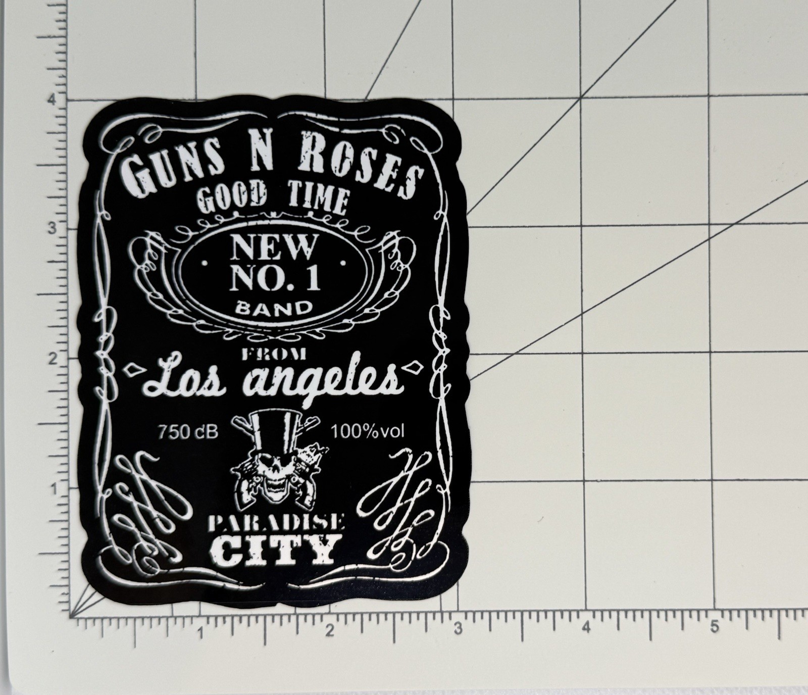 Guns N Roses Sticker 4” Whiskey Label Rock N Roll B