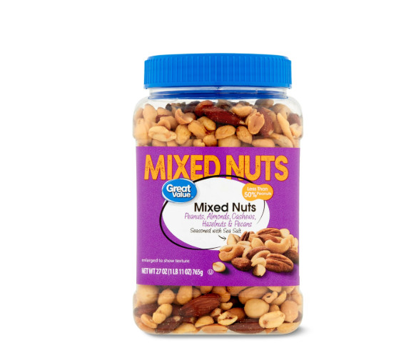Great Value Mixed Nuts with Peanuts and 27 oz.
