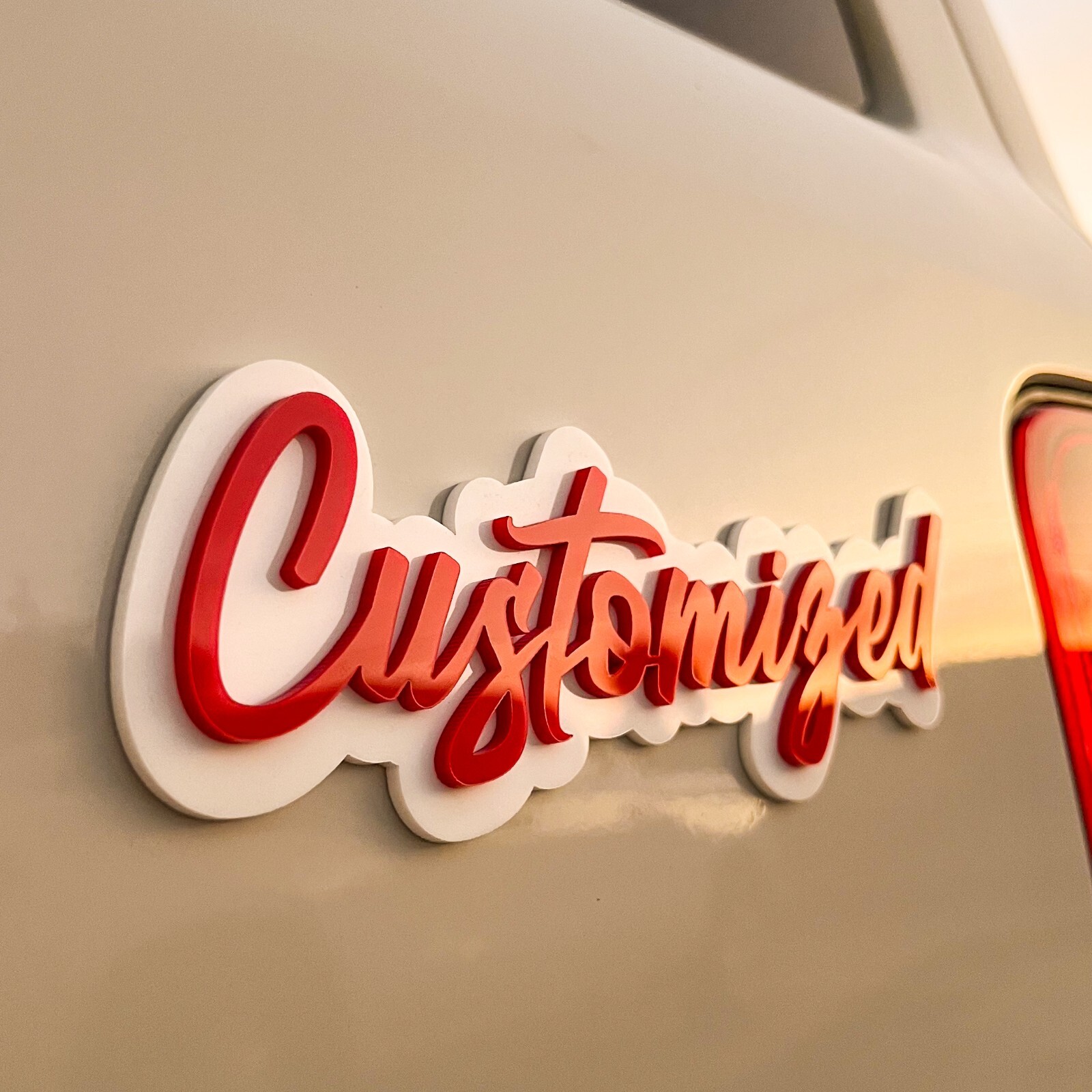 Customized Car Acrylic Emblem Badge MULTI COLOR Customized Text Names