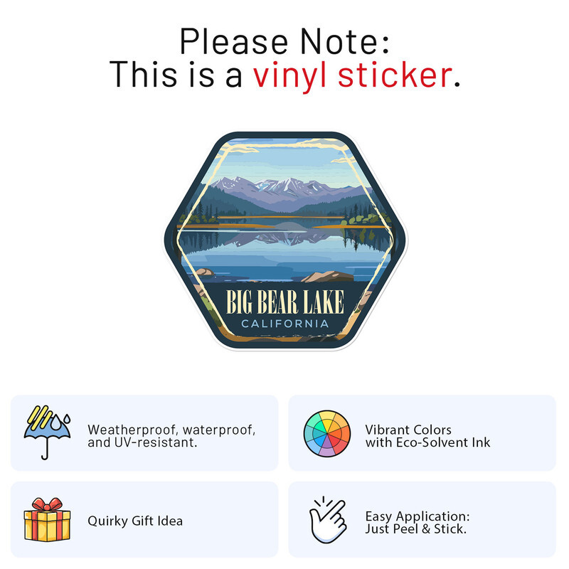 Big Bear Lake Sticker Car Bumper Weatherproof Vinyl Decal