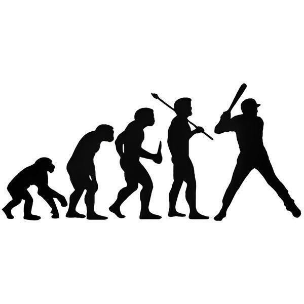 Evolution Of Baseball Vinyl Decal Die Cut