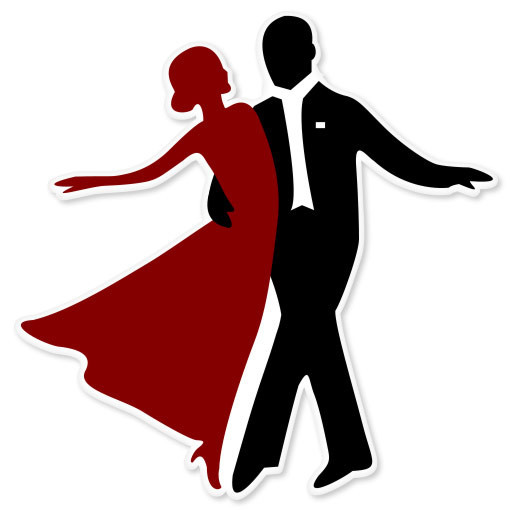 LOVE Ballroom Dancing Dance bumper sticker 4" x 4"