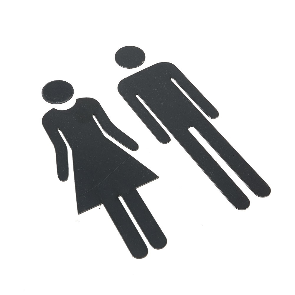 Boys/Girls Toilet Sign Wall Self-adhesive Sticker Acrylic 20 * 6.5cm 1 Pair