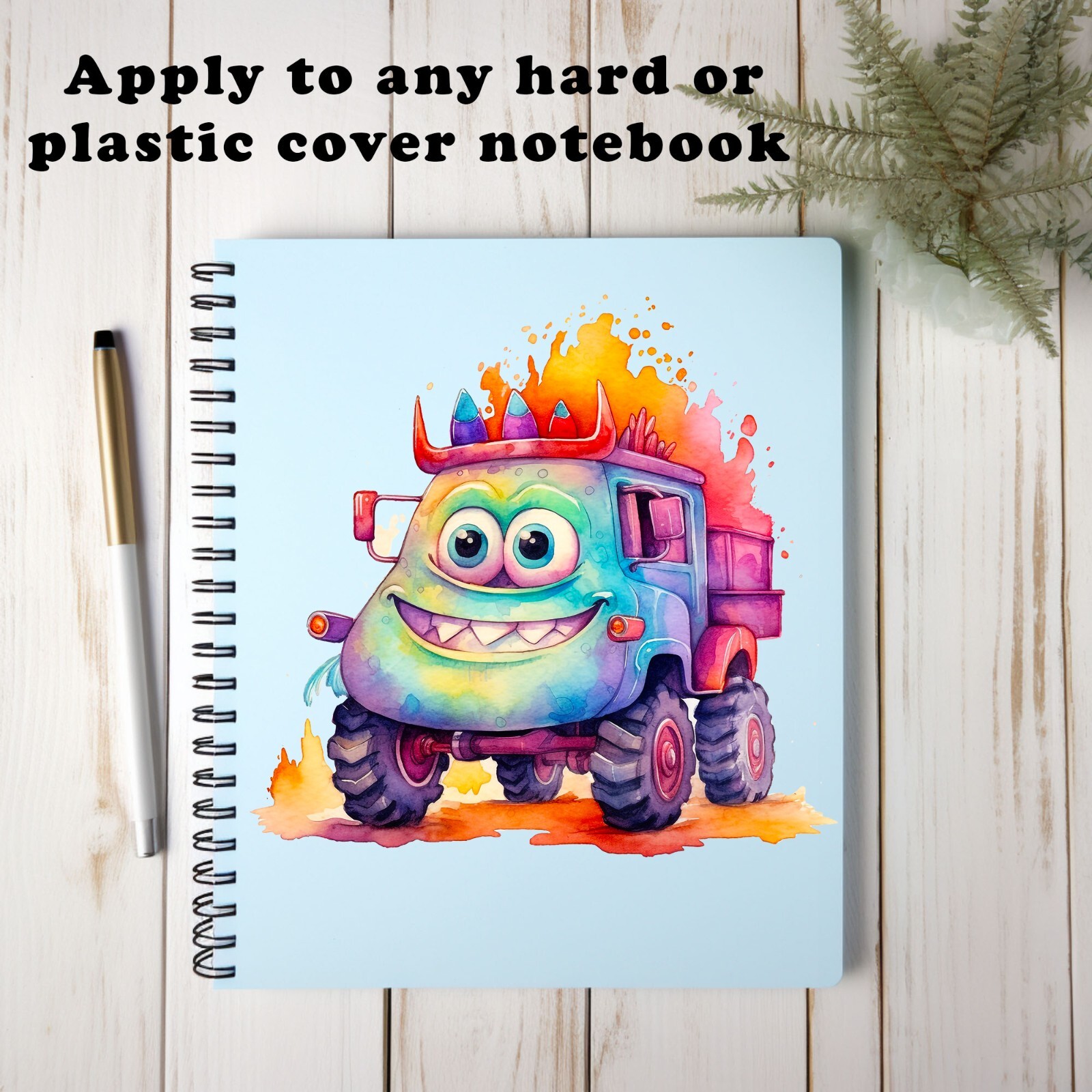 Cute Monster Truck UV DTF Transparent Sticker / Decal