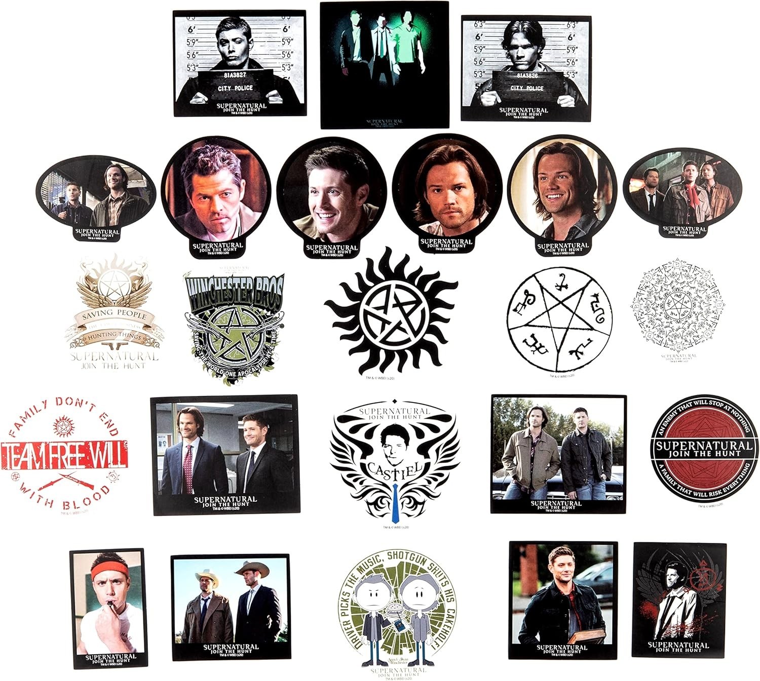 Supernatural Vinyl Sticker Pack – 60 Unique Waterproof Decals + Holographic Adds