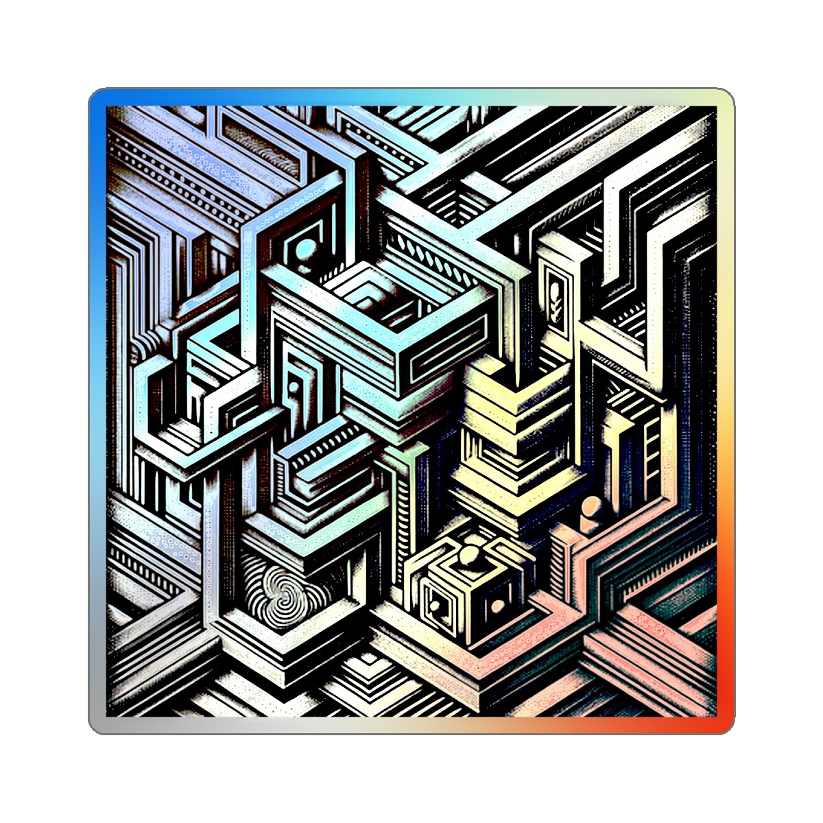 Holographic StickerOptical Illusion Trippy Psychedelic Festival Art Distorted