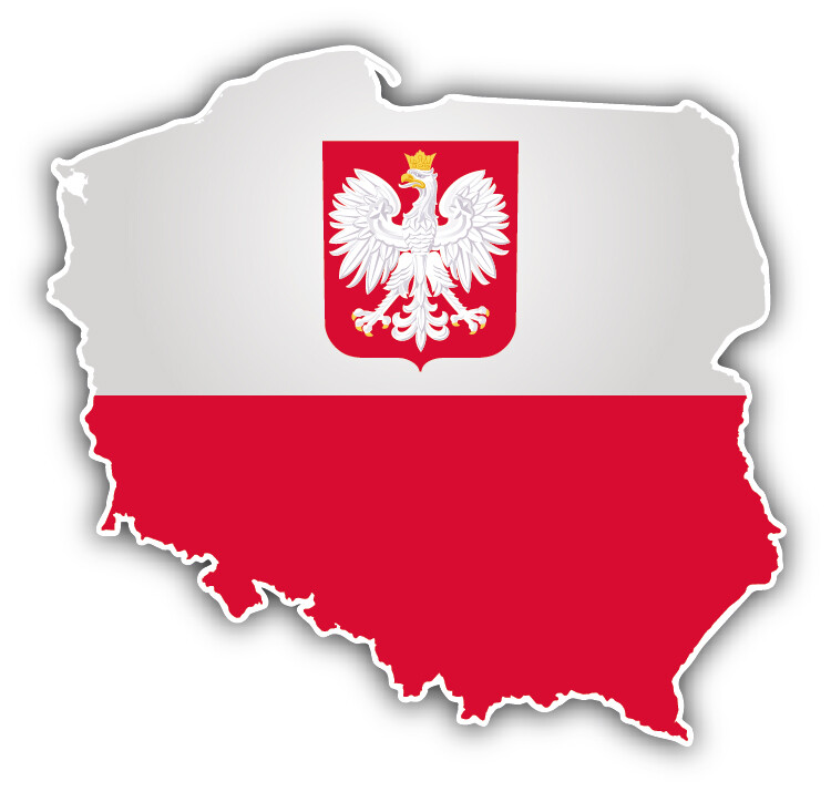 Poland Map Flag Coat Of Arms Car Bumper Sticker Decal