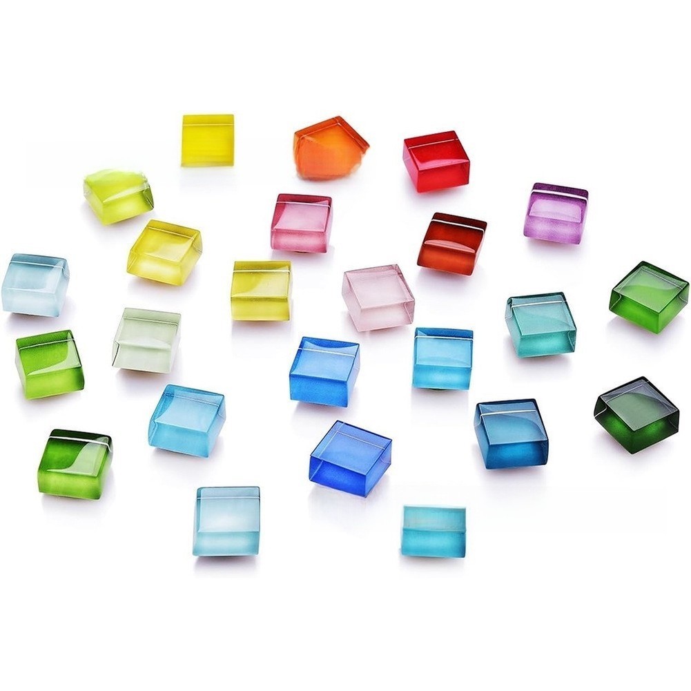 Handmade Colorful Glass for mosaic Fridge Magnets 1.5×1.5×0.6 cm for Home