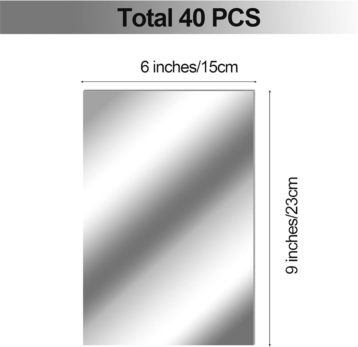 Versatile 40-Pack Self-Adhesive Rectangular Mirror Stickers for Home Design