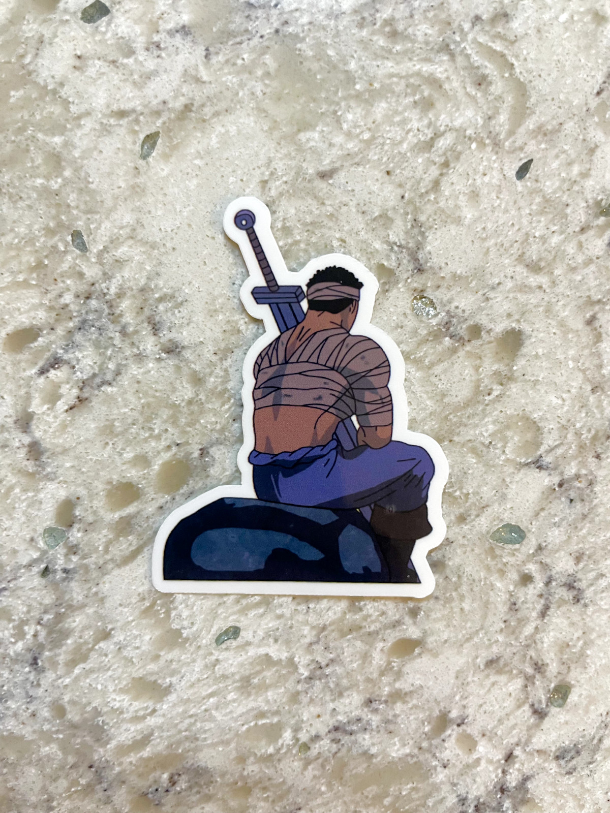Berserk Sitting Guts Sticker l Gloss or Holographic Laminate l Waterproof Decal