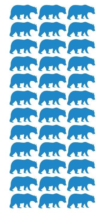 Bear Stickers Sticker Medium Blue 1-1/4" DC16-053
