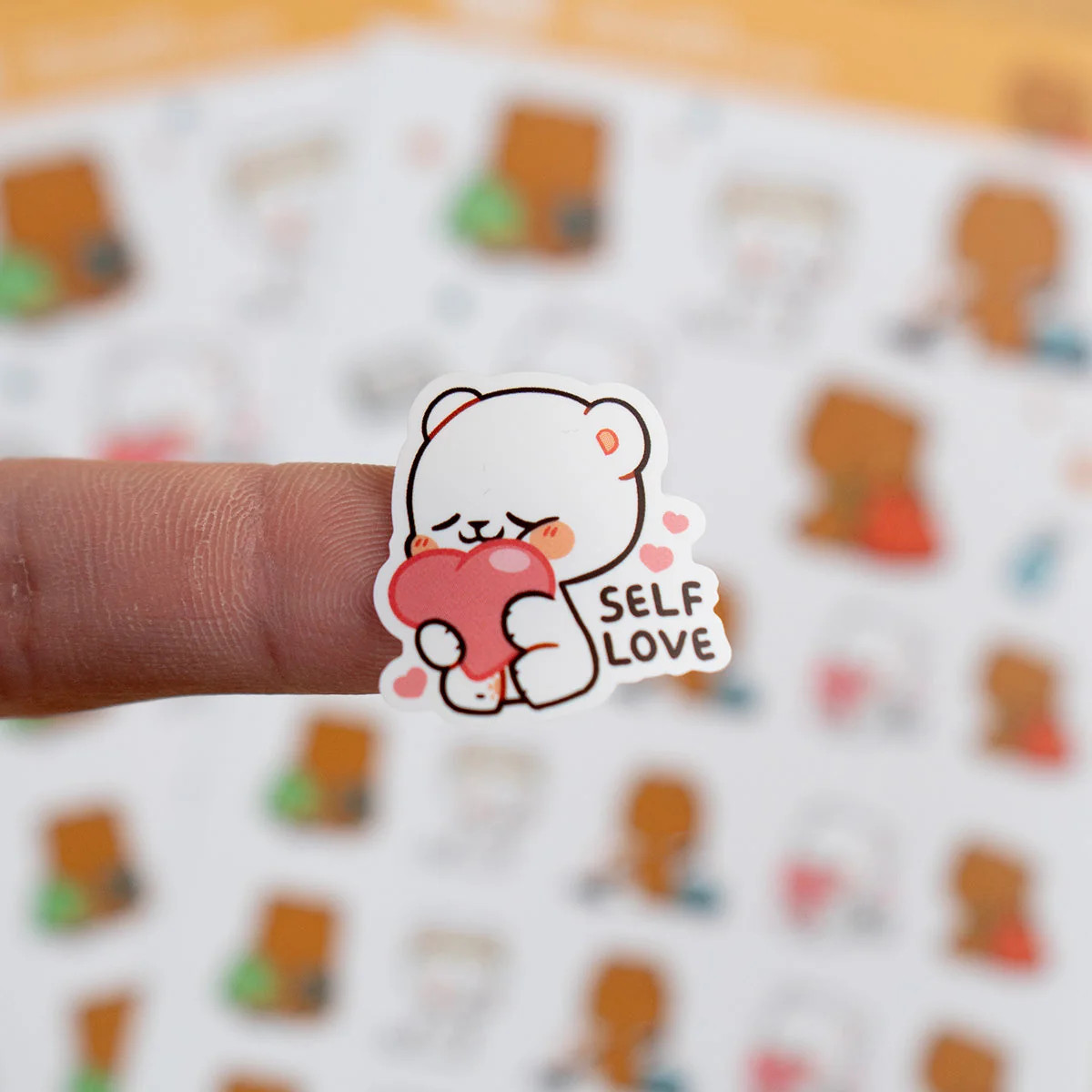 Milk Mocha Bear: Self-Care Planner Sticker Sheets