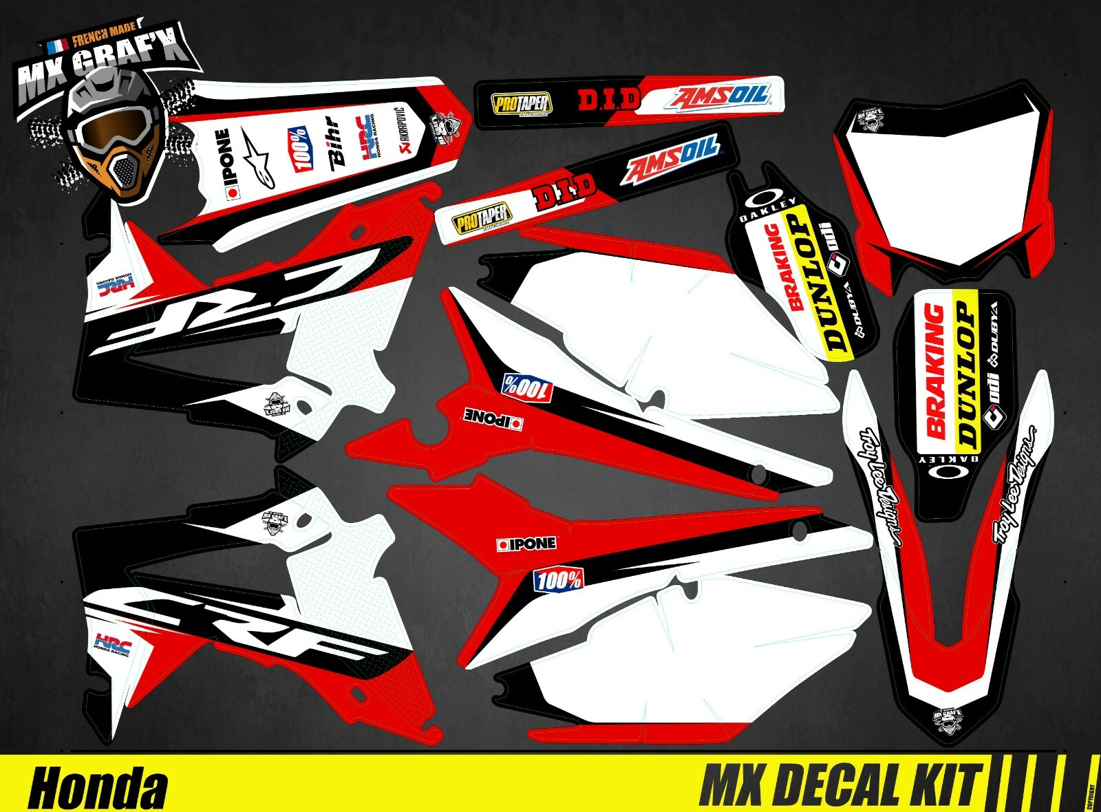 MX Decal Kit For Honda CRF – Black
