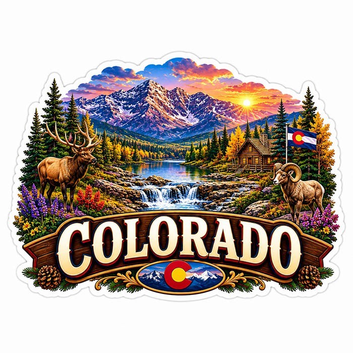 Colorado Vinyl Decal Sticker Mountains State Souvenir Travel Gift A