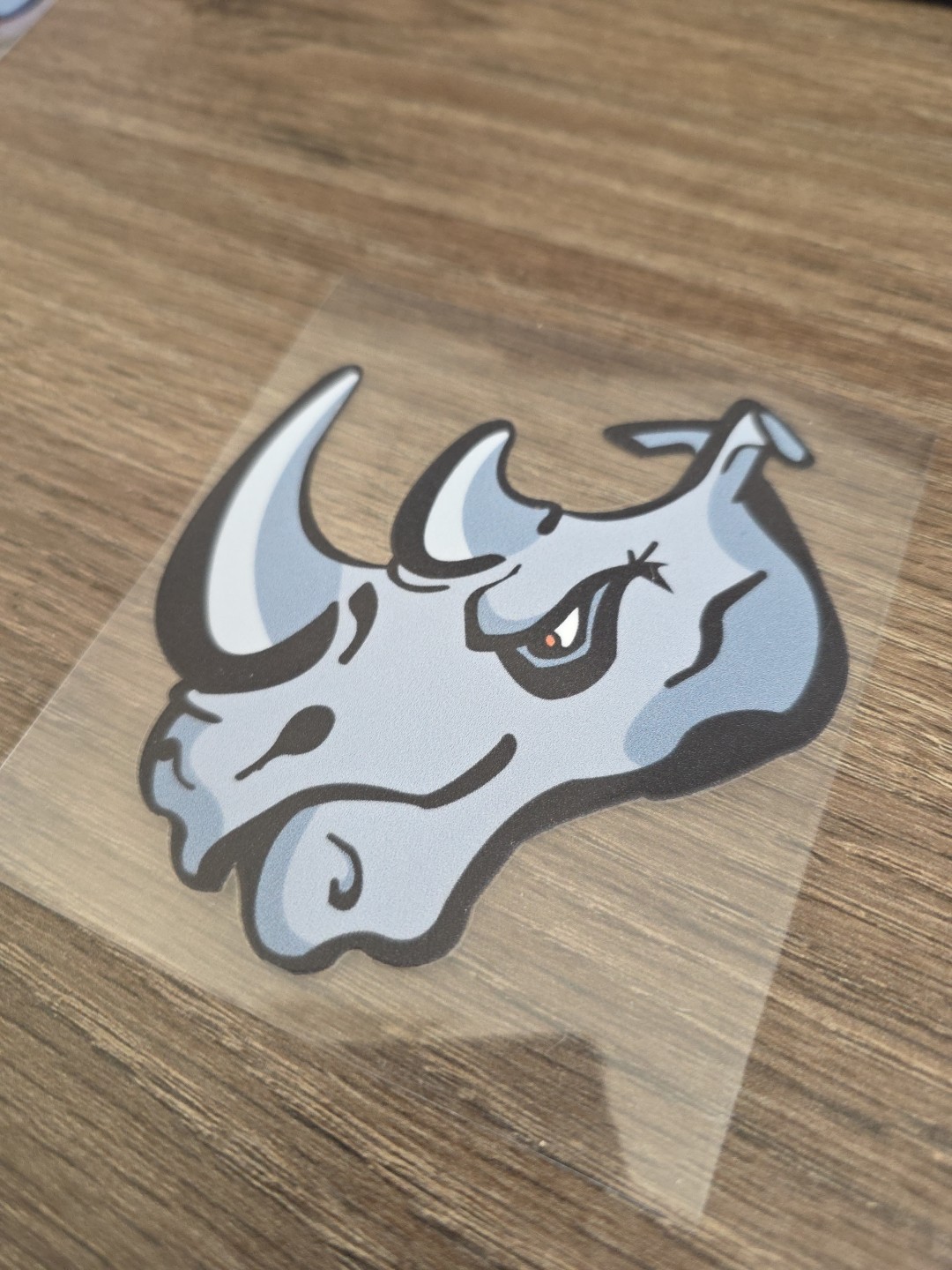El Paso Rhinos Raised UV DTF full Color Sticker Decals 4in X 4in