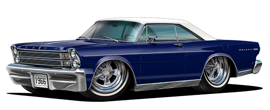 1966 Ford Galaxie 500 Hardtop No Parking Sign Wall Art Graphic Sticker