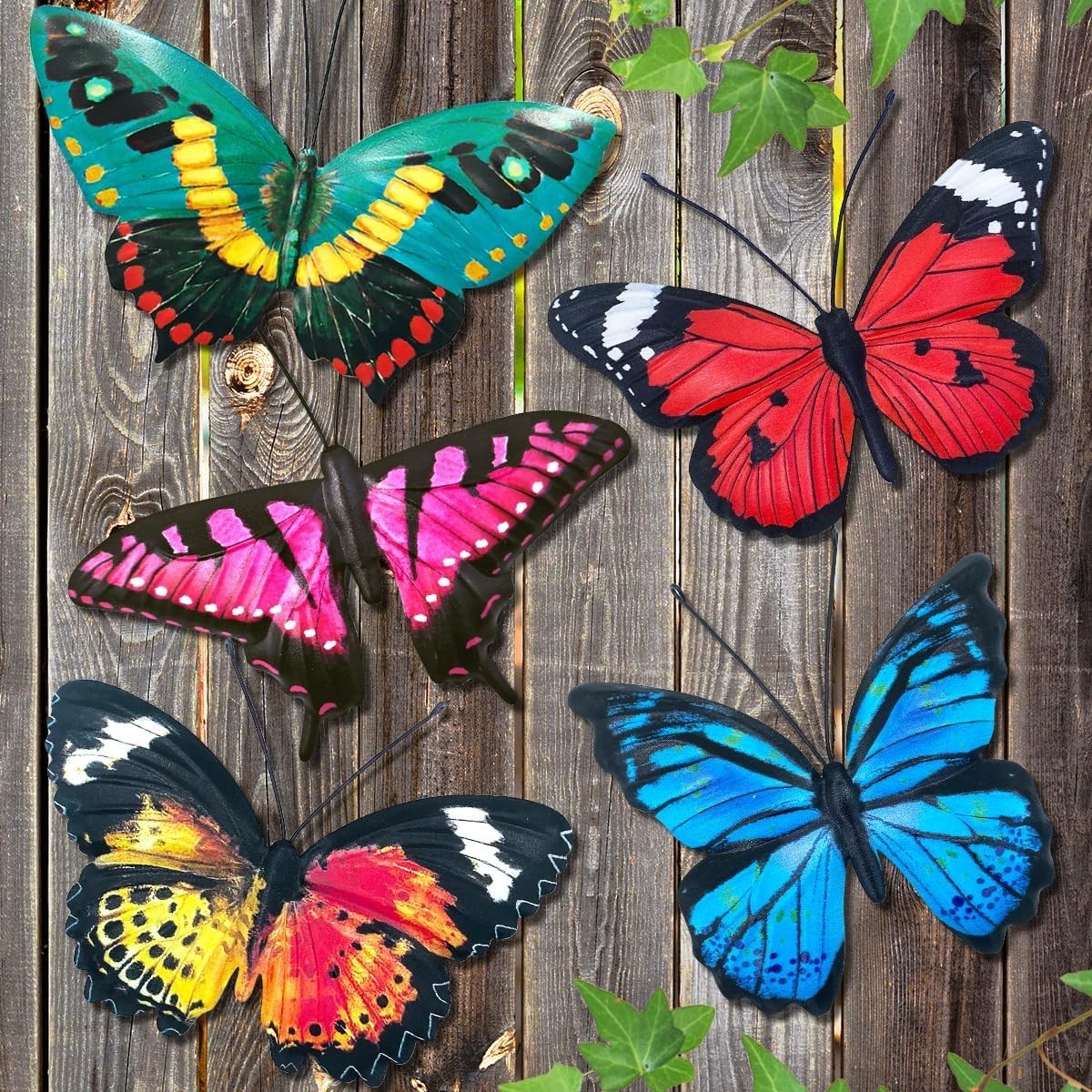 Lifelike 3D Metal Butterfly Wall Art Set – Perfect for Indoor and Outdoor Spaces